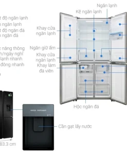 Alternative view of Tủ lạnh Aqua 4 cánh 511 lít Inverter AQR-IGW525EM GB