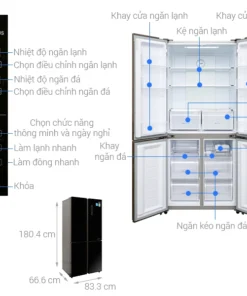 Alternative view of Tủ lạnh Aqua 4 cánh 516 Lít Inverter AQR-IG525AM GB