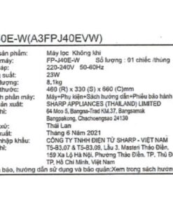 Alternative view of Máy lọc không khí Sharp FP-J60E-W