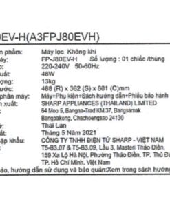 Alternative view of Máy lọc không khí Sharp FP-J80EV-H