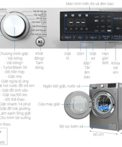 Alternative view of Máy giặt sấy LG Inverter 10Kg Sấy 6Kg FV1410D4P